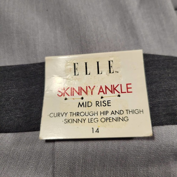 NWT*Elle Gray Slacks*Womens 14*Skinny Ankle*Mid Rise - Picture 7 of 11